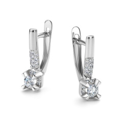Серьги с английским замком из  золота