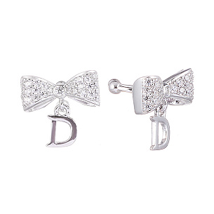 Серьги из серебра с фианитом
