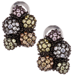 Серьги из серебра с фианитом