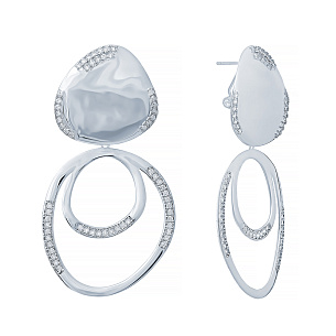 Серьги из серебра с фианитом