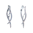 Серьги из серебра с фианитом