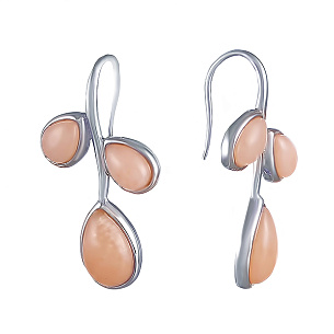 Серьги из серебра с кальцитом