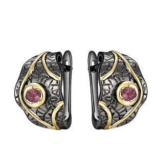 Серьги из серебра с цоизитами