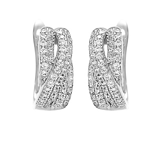 Серьги с английским замком из серебра с фианитами