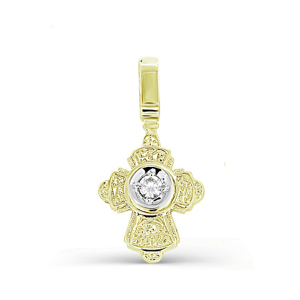 Крест из серебра с фианитом