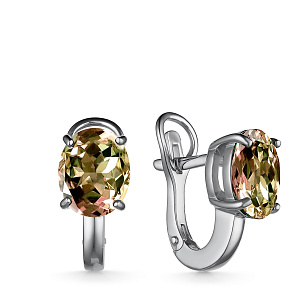 Серьги из серебра с султанитом