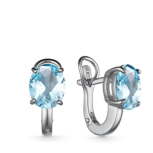 Серьги из серебра с топазом