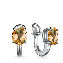 Серьги из серебра с цитрином