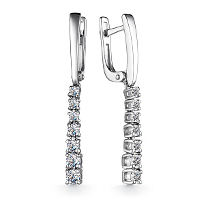 Серьги из серебра с фианитами