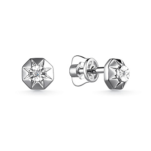Серьги из серебра с бриллиантами