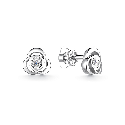 Серьги из серебра с бриллиантами