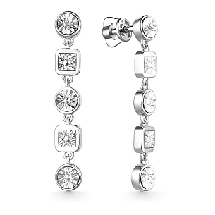 Серьги из серебра с бриллиантами