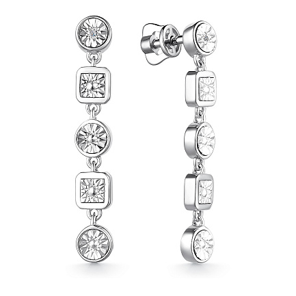 Серьги из серебра с бриллиантами