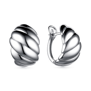 Серьги с английским замком из серебра