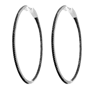 Серьги Конго из серебра с шпинелями