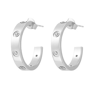 Серьги из серебра с фианитами