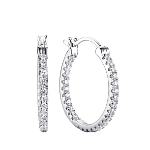 Серьги из серебра с фианитами