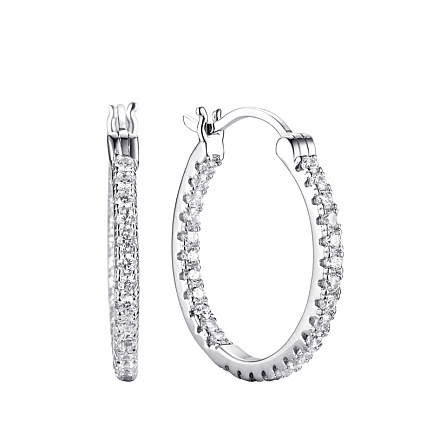 Серьги из серебра с фианитами
