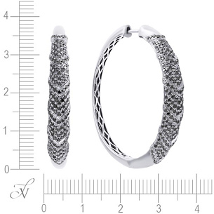 Серьги Конго из черненого золота с бриллиантами