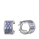 Серьги из серебра с кожаными вставками