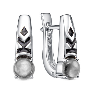 Серьги с английским замком из серебра с улекситами