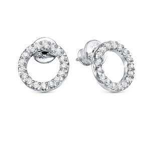 Серьги из серебра с фианитами