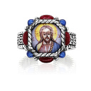 Кольцо из серебра с финифтью