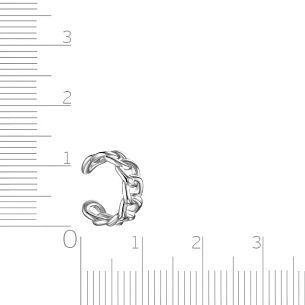 Серьга-кафф из серебра