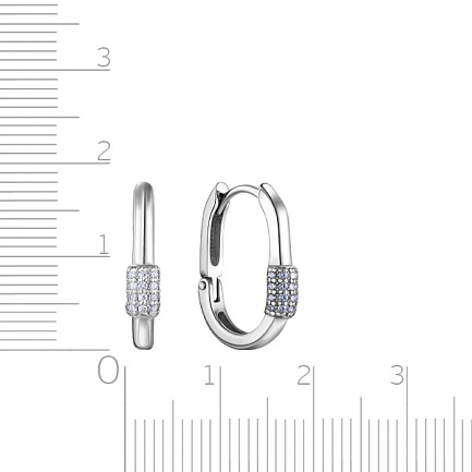 Серьги из серебра с фианитом