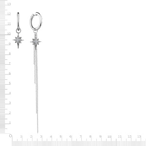 Серьги Конго из серебра с фианитом