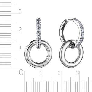 Серьги с английским замком из серебра с фианитом