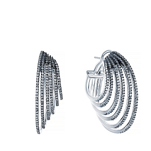 Серьги из серебра с фианитом
