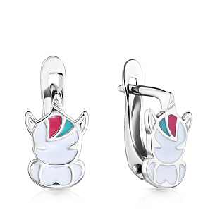 Серьги из серебра с эмалью