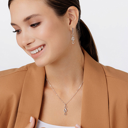 Серьги из серебра с бриллиантами
