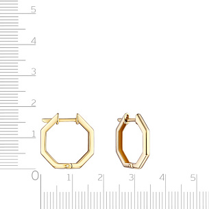 Серьги Конго из желтого золота
