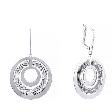 Серьги из серебра с кошачьим глазом