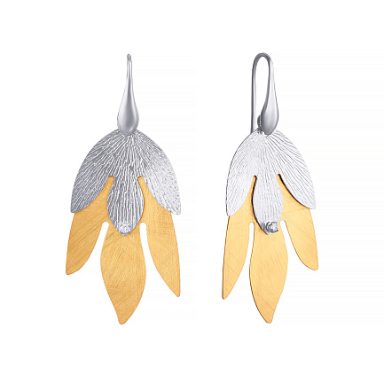 Серьги из серебра с фианитом