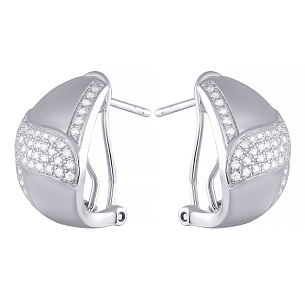 Серьги из серебра с фианитом