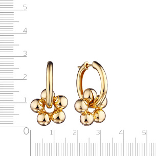 Серьги Конго из серебра с золочением