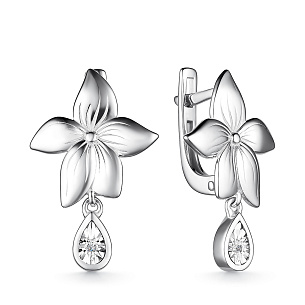 Серьги из серебра с бриллиантами