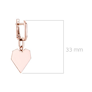 Серьги с английским замком из красного золота