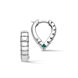 Серьги из серебра с фианитом