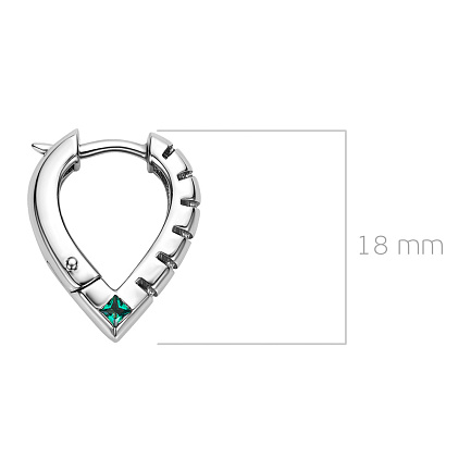 Серьги из серебра с фианитом