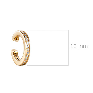 Серьга-кафф из желтого золота с бриллиантами