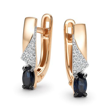 Серьги с английским замком из  золота