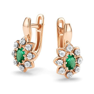 Серьги с английским замком из  золота