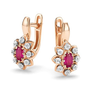 Серьги с английским замком из  золота