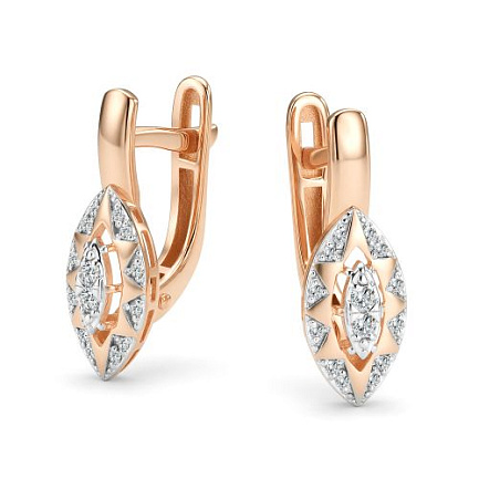 Серьги с английским замком из  золота
