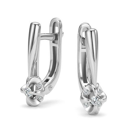 Серьги с английским замком из  золота