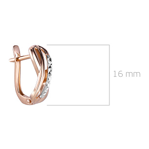 Серьги с английским замком из красного золота